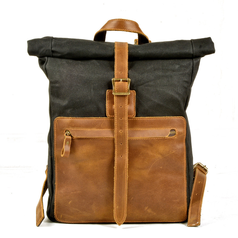 Canvas Backpack Casual - Yeni model, sade ve retro balmumu