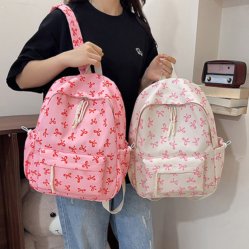 School Backpack Teen - Sevimli Fiyonk Baskılı Sırt Çantası Naylon