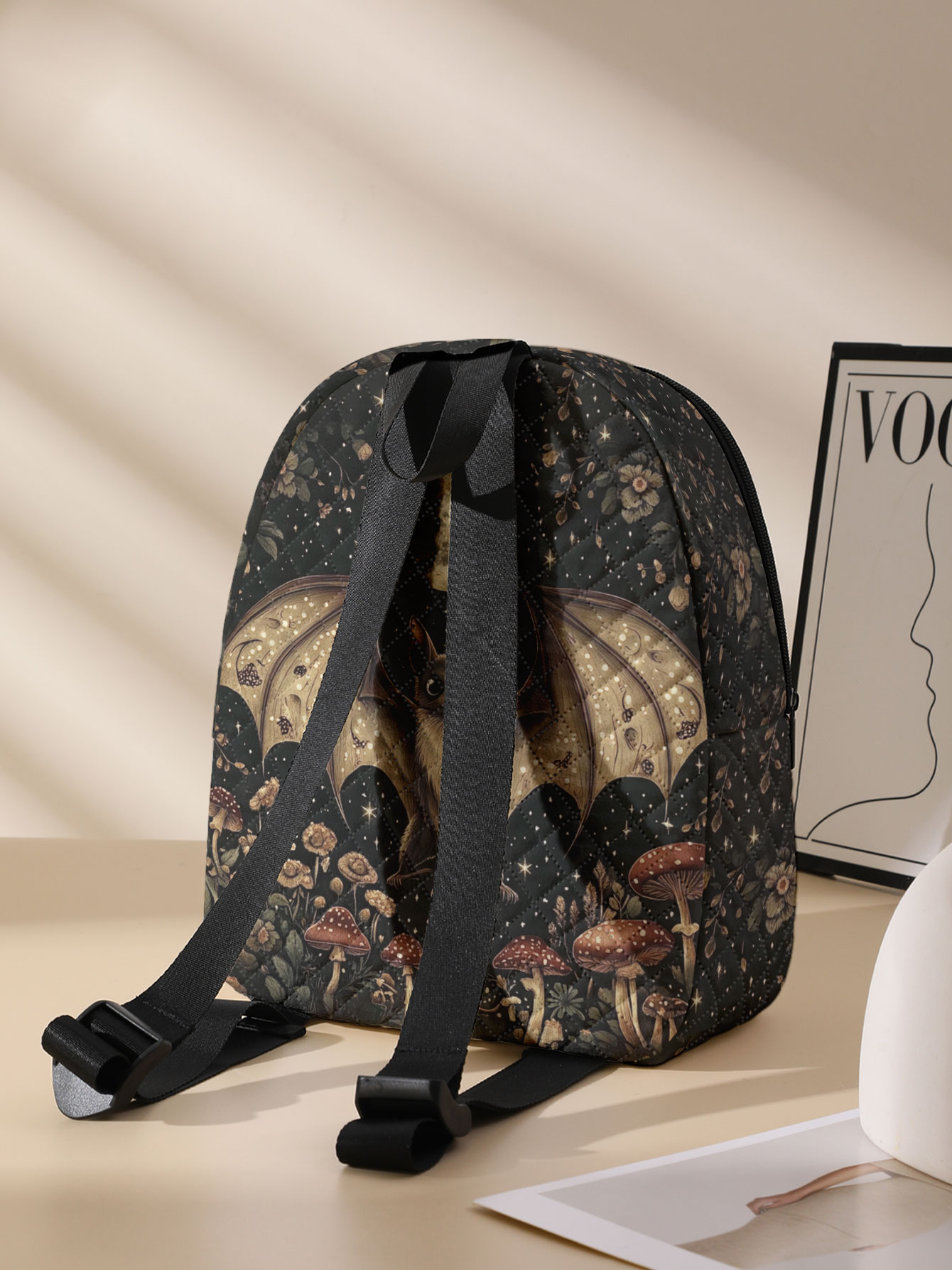 Yarasa Ay Mantarı Çiçek Desenl - Fashion Backpack Women incelemesi ve fiyatı